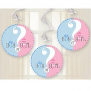 Gender Reveal Baby Shower Hanging Swirls